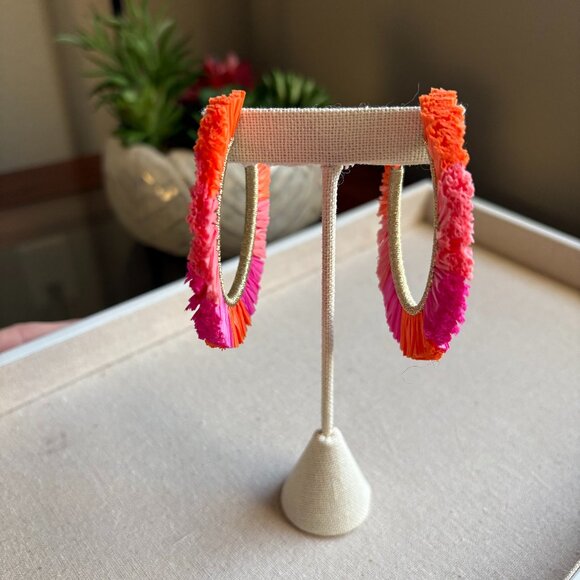 Ombre Raffia Hoops - Picture 2 of 3